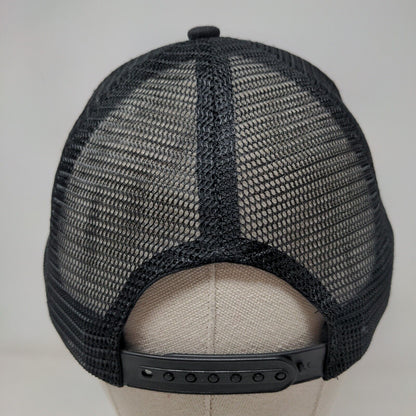 Mary Eddy's Snapback Mesh Back Trucker Hat Black One Size Embroidered