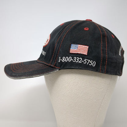 360 Apparel Peterbilt Montana Baseball Cap Black Red OSFM Hat Contrast Stitch