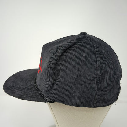 Nissin 5 Panel Black Hat One Size Corduroy Rope Brim Chevrolet Edmark Bowtie