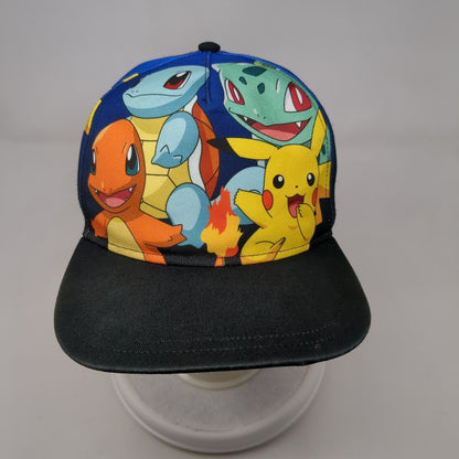 Pokemon 1st Gen Starters Pikachu Charmander Snapback Hat Youth OS Multicolor