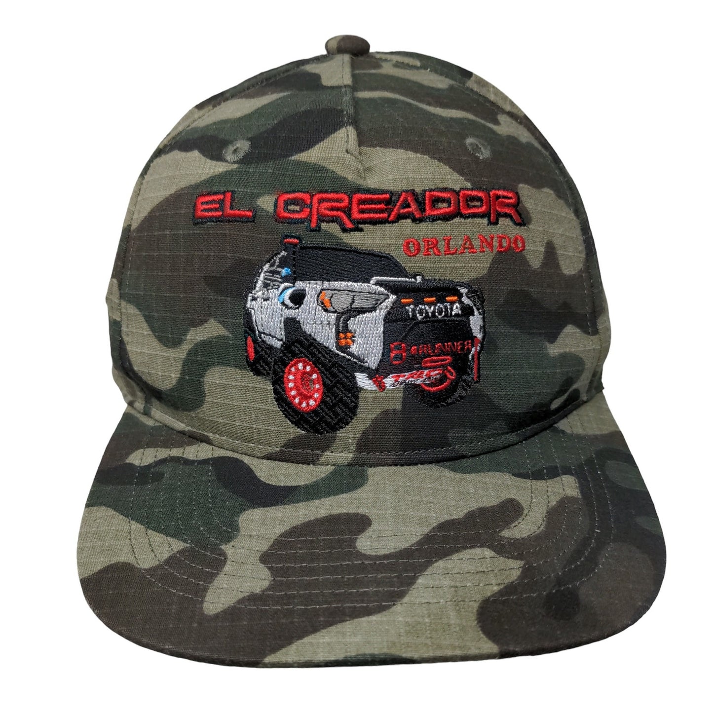 El Creador Orlando Off Road Strapback Camo Hat Embroidered Logo Car