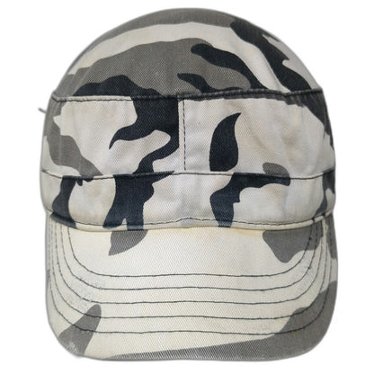 Dorfman Pacific Army Cap White Gray Black Camo One Size Distressed Strapback Hat