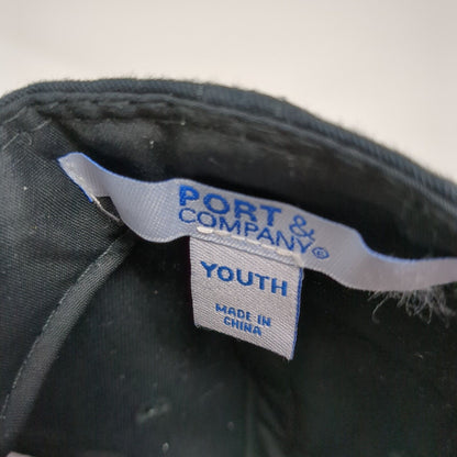 PCRD Strapback Hat Black Youth One Size Adjustable Port & Company