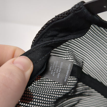 Richardson Snapback Trucker Hat Black One Size Mesh Back Embroidered Logo