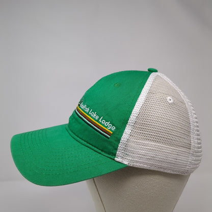 Redfish Lake Lodge Snapback Trucker Hat Green OSFA Mesh Back Gear For Sports