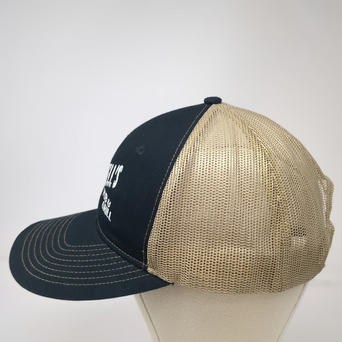 Port Authority Trucker Hat Black Beige One Size Danny Haskells Pub Grill Mesh