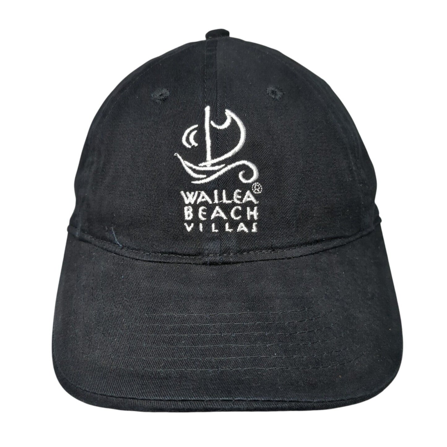 Wailea Beach Villas Slideback Hat Black OSFA Adjustable Embroidered