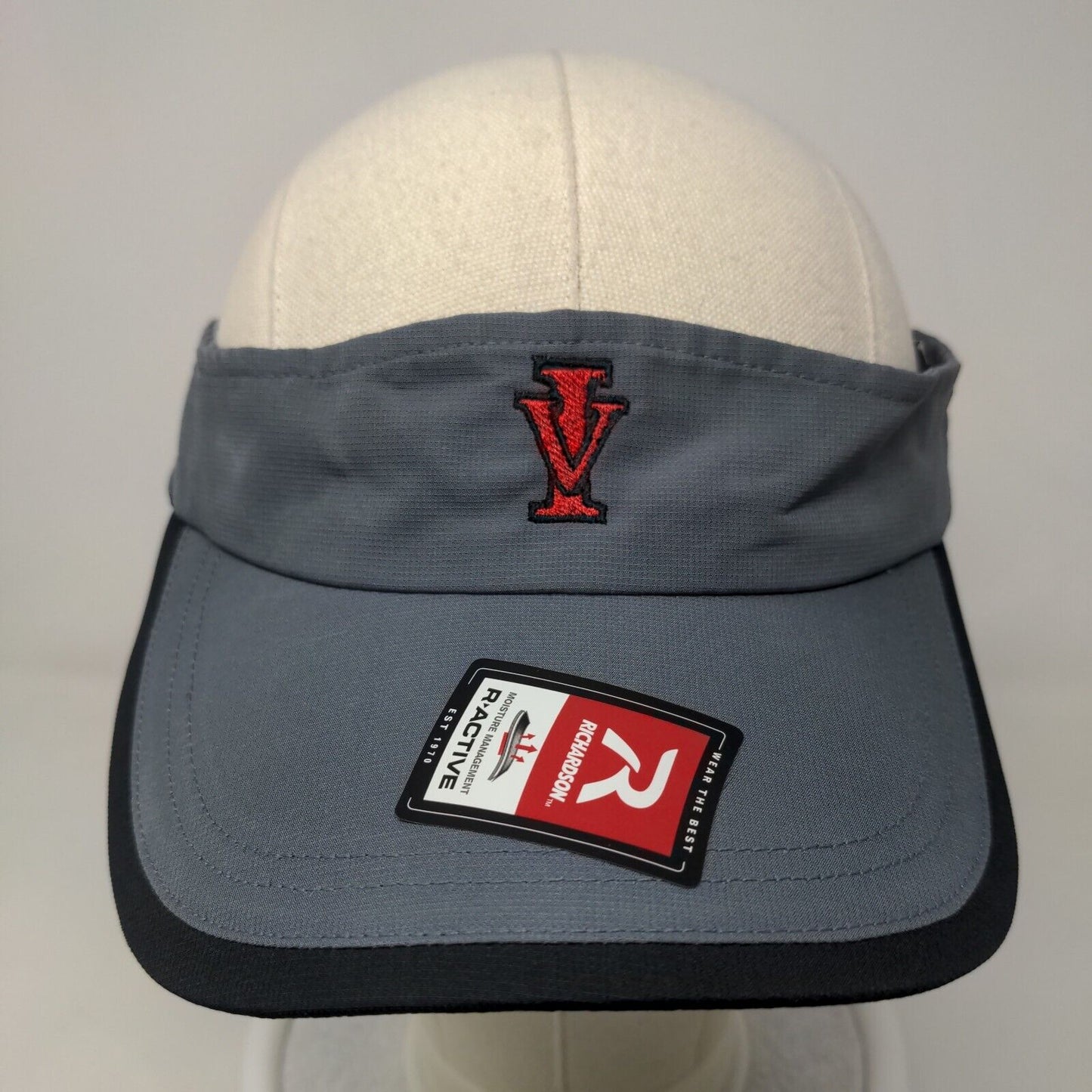 Richardson R Active Men's Strapback Sun Visor Cap Hat Gray Embroidered IV Logo