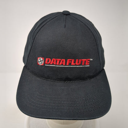 Data Flute Strapback Hat Black One Size Adjustable Embroidered Graffiti
