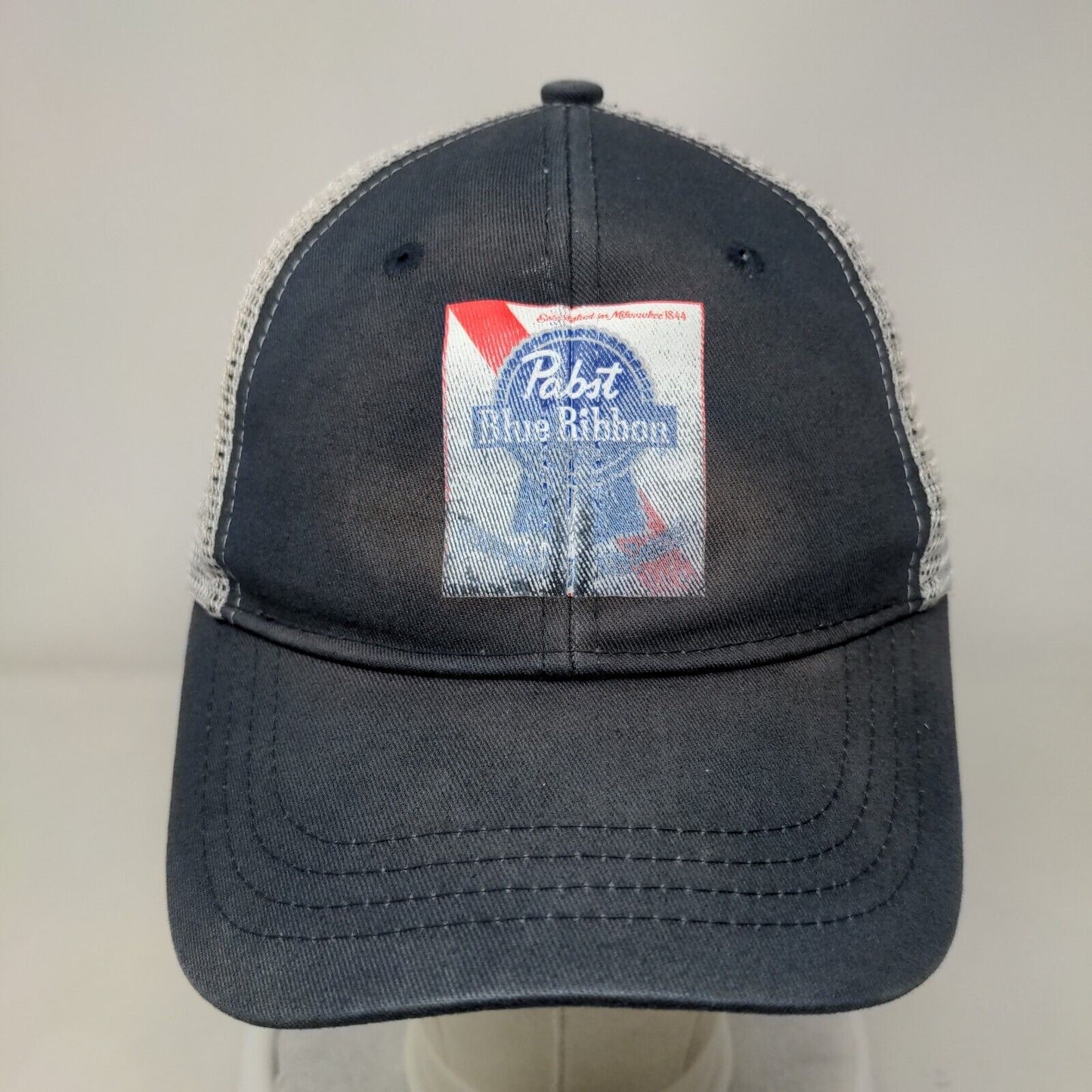 Pabst Blue Ribbon Snapback Trucker Hat Blue One Size Mesh Back Three In