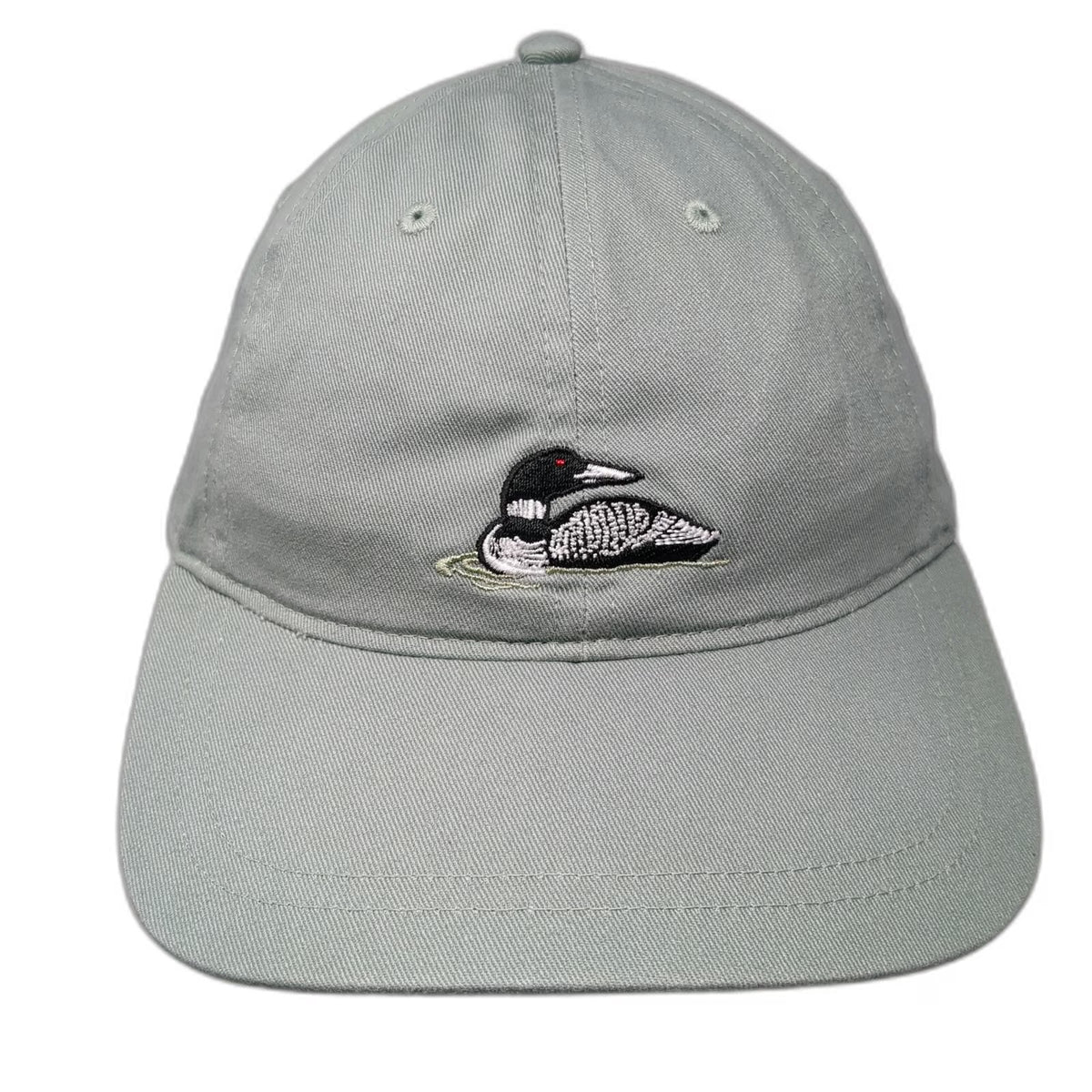 L.L.Bean Baseball Cap Green One Size Loon Bird Embroidered Cotton Strapback Hat