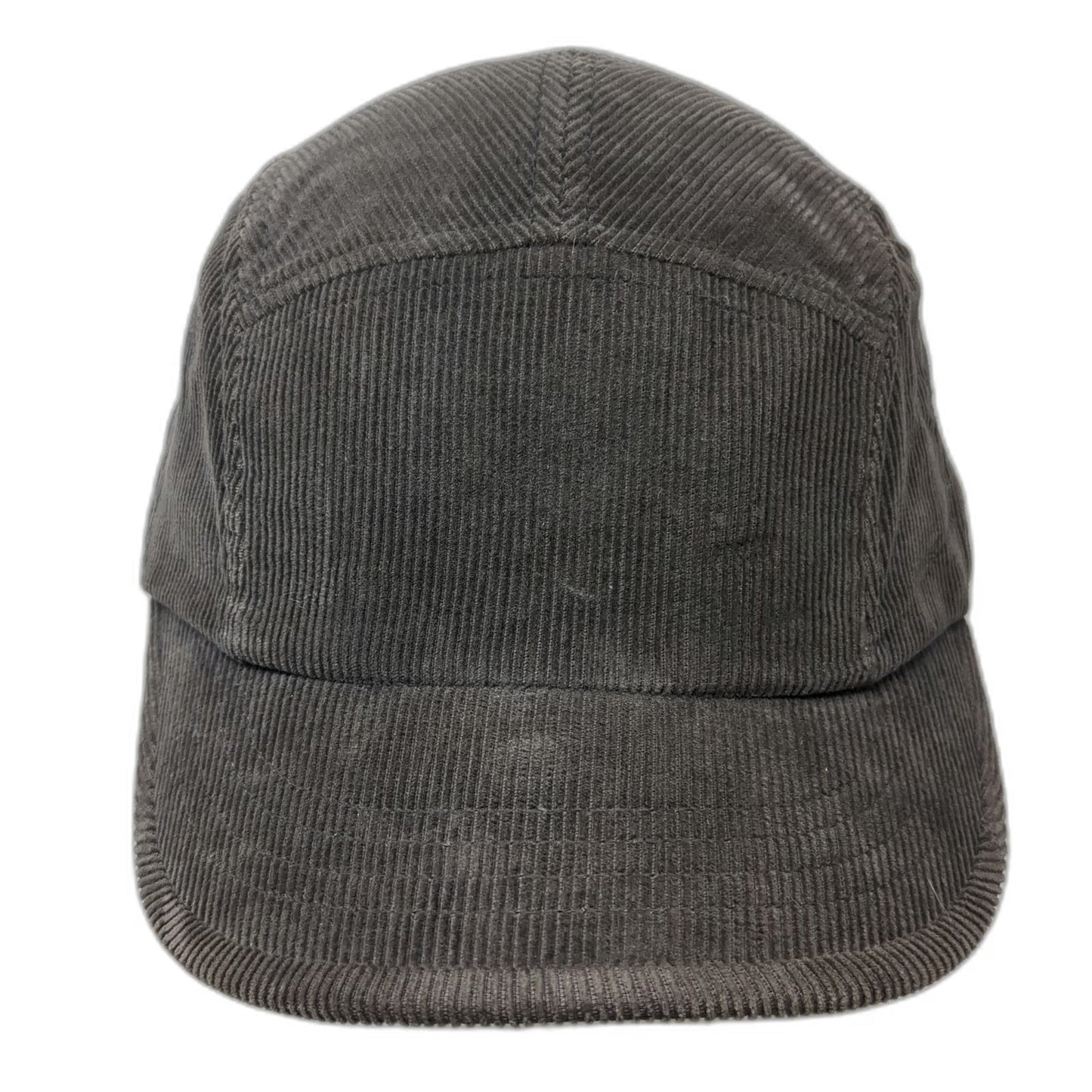 Chocolate Army Cap Gray One Size Corduroy 5 Panel Adjustable Strapback Hat