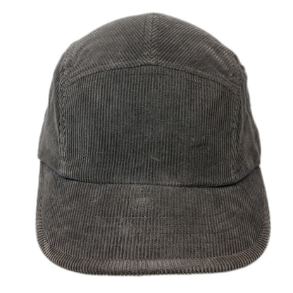 Chocolate Army Cap Gray One Size Corduroy 5 Panel Adjustable Strapback Hat