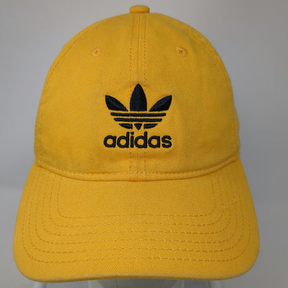 Adidas Baseball Cap Yellow One Size Trefoil Logo Cotton Slideback Adjustable Hat