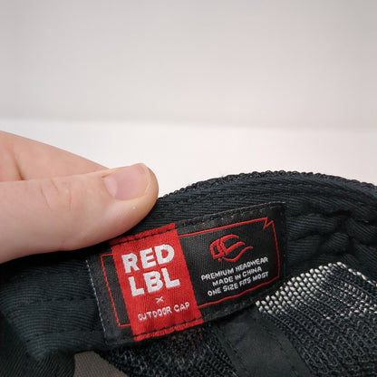 MH Maupin Homes Snapback Trucker Hat Tan OS Adjustable Mesh Red Lbl Outdoor Cap