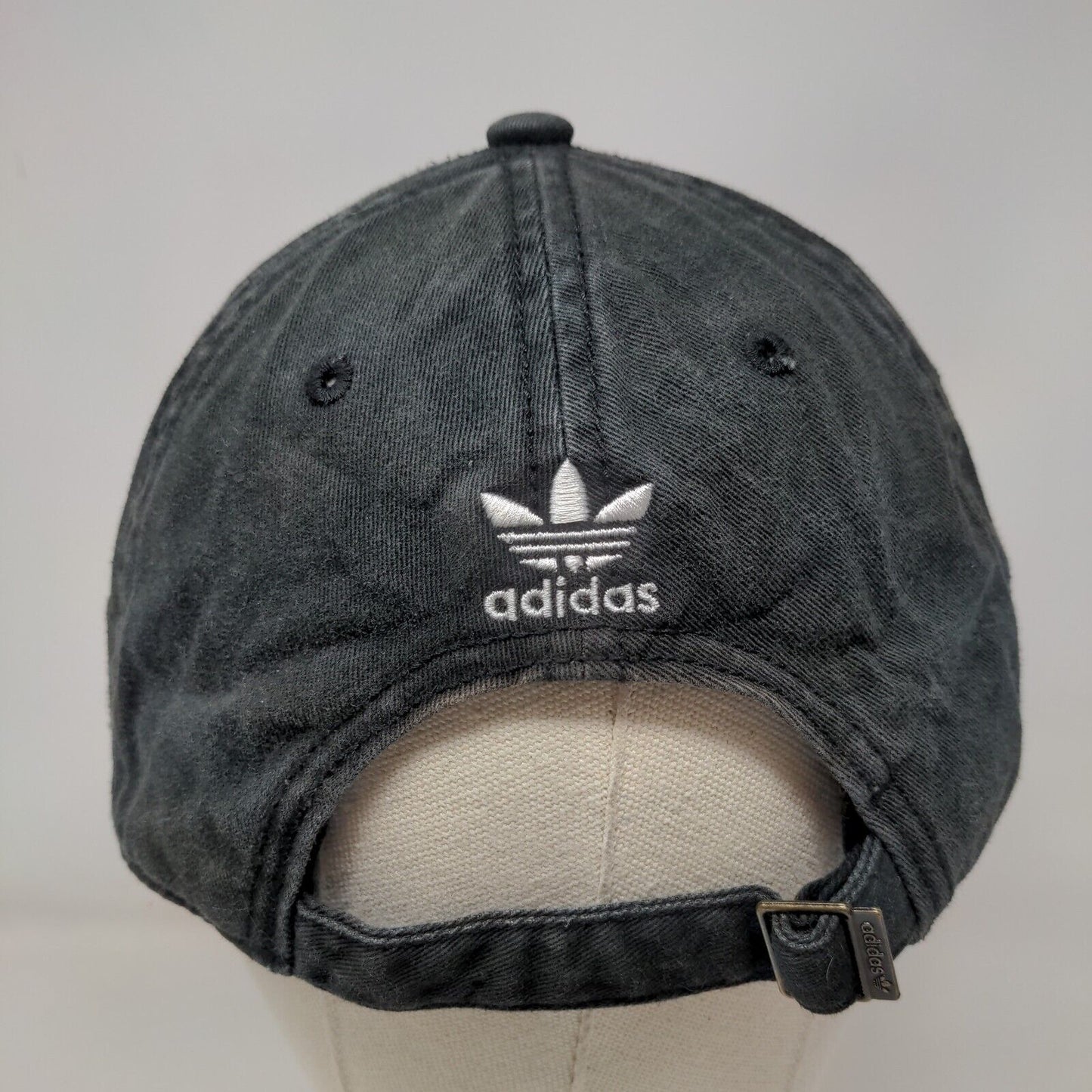 Adidas Trefoil Logo Slideback Hat Black OSFM Embroidered 6 Panel