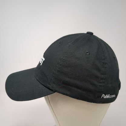 Public Invest Baseball Cap Black One Size Slideback Cotton Hat Finance Stocks