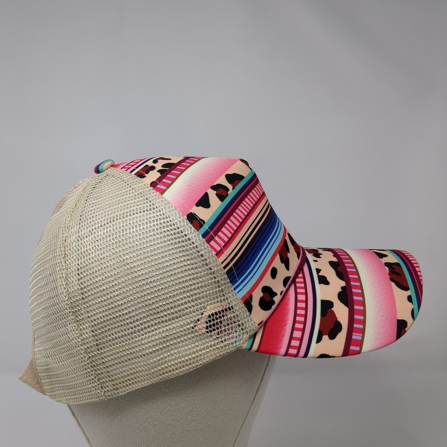 Unbranded Ponyback Strapback Trucker Hat Multi OS Adjustable Mesh Back Leopard