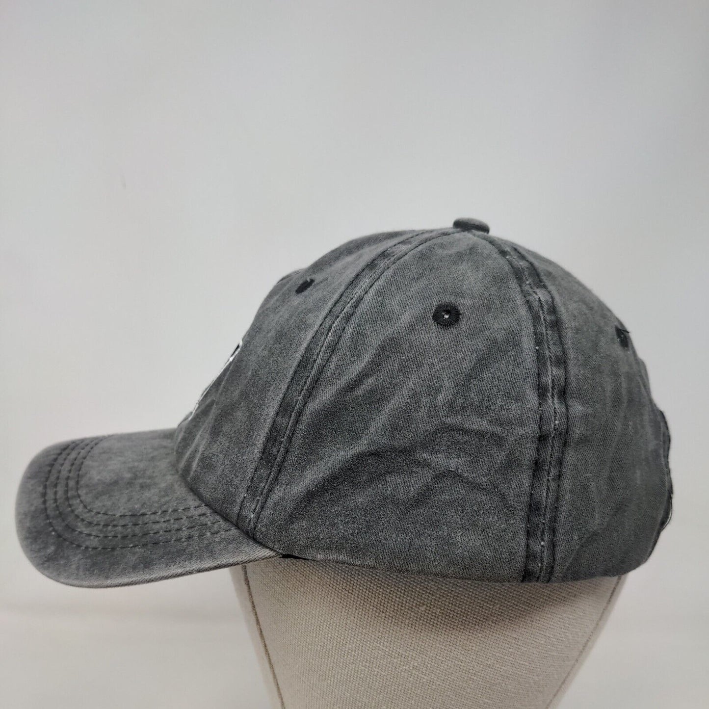 NY Strapback Hat Gray One Size Embroidered Adjustable Outdoor 6 Panel