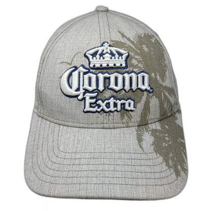Corona Snapback Hat Gray One Size Embroidered Extra Logo Palm Tree Beer Graphic