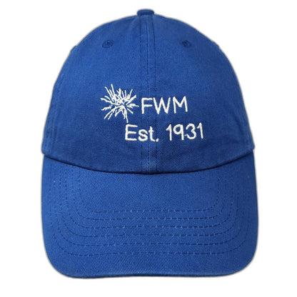 Baseball Cap Blue One Size FWM Est 1931 Embroidered Logo Cotton Slideback Hat