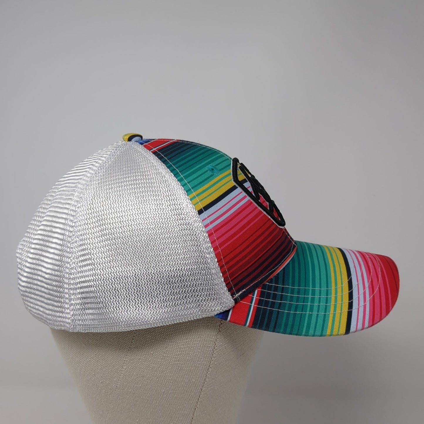 Ariat Logo Snapback Mesh Back Trucker Hat Multicolor One Size Striped