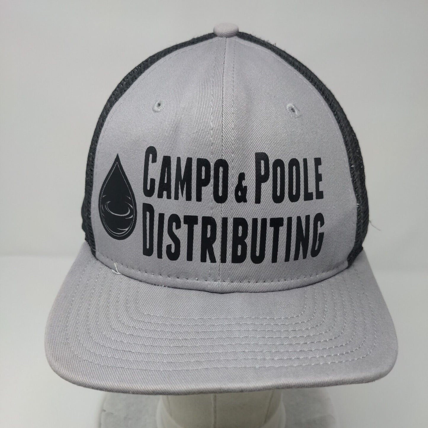 Campo & Poole Distributing Snapback Trucker Hat Gray OSFM Mesh Back New Era