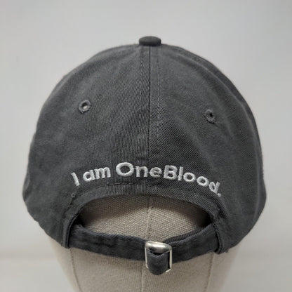 Hero I Am One Blood Slideback Hat Gray One Size Embroidered Adjustable