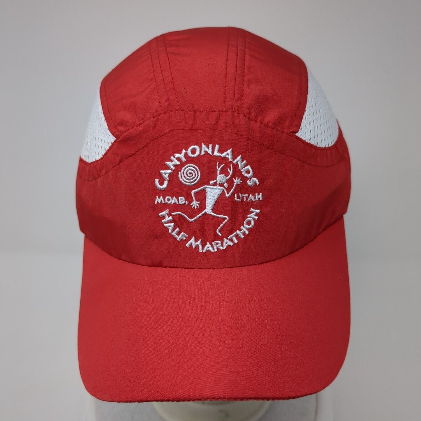 Canyonlands Half Marathon Strapback Hat Red One Size 10 Year Club Mesh