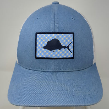 Columbia Trucker Hat Blue White One Size PFG Sailfish Fishing Snapback Mesh