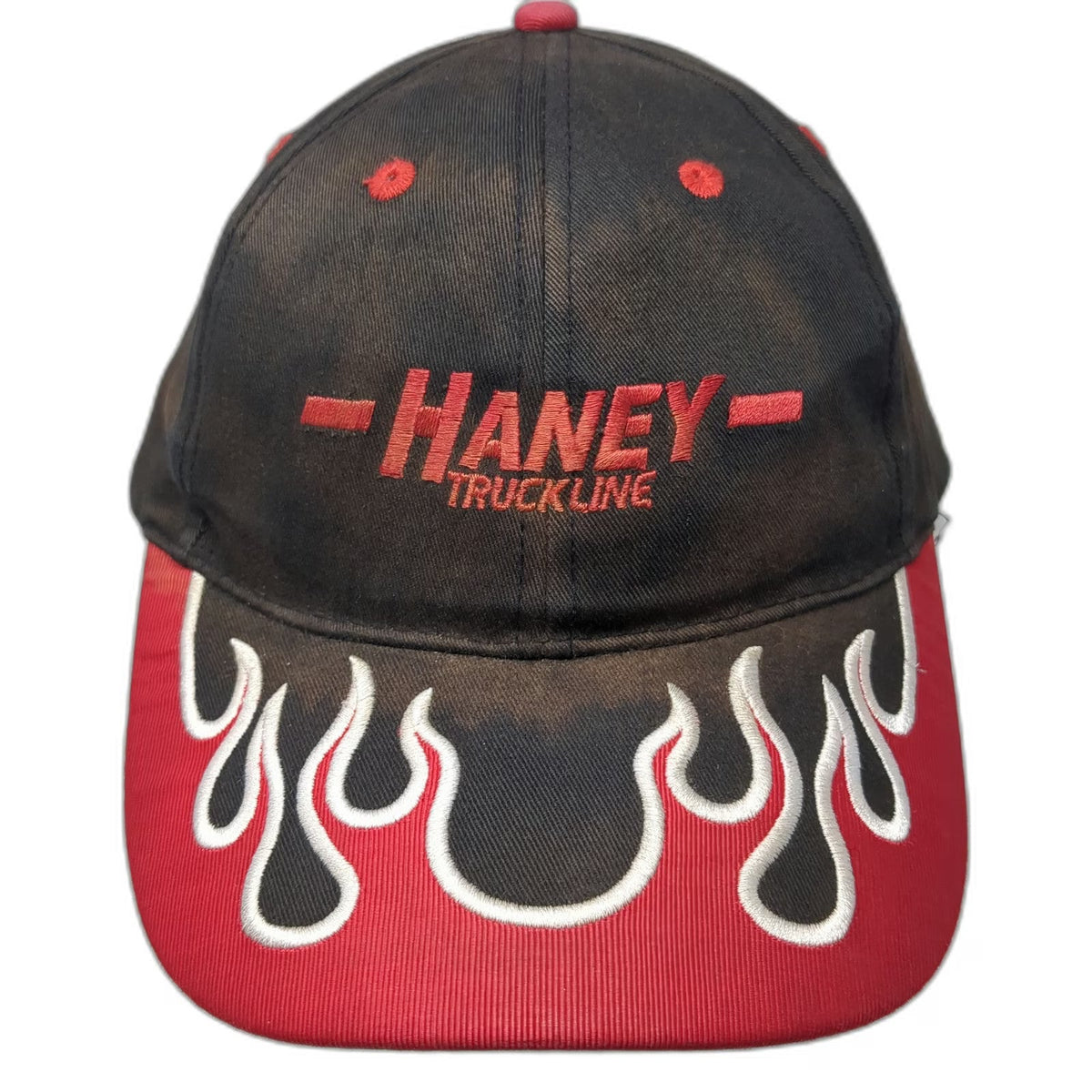 Otto Haney Truckline Baseball Cap Black OSFM Flames Embroidered Strapback Hat