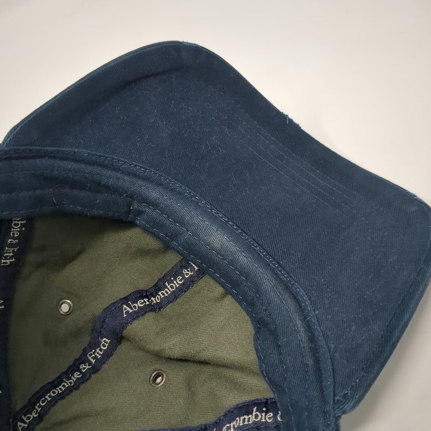 Abercrombie & Fitch Baseball Cap Blue One Size Embroidered Letter A Frayed Brim