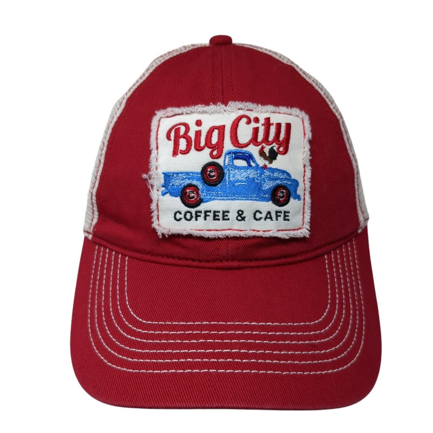 Big City Coffee & Cafe Strapback Trucker Hat Red One Size District