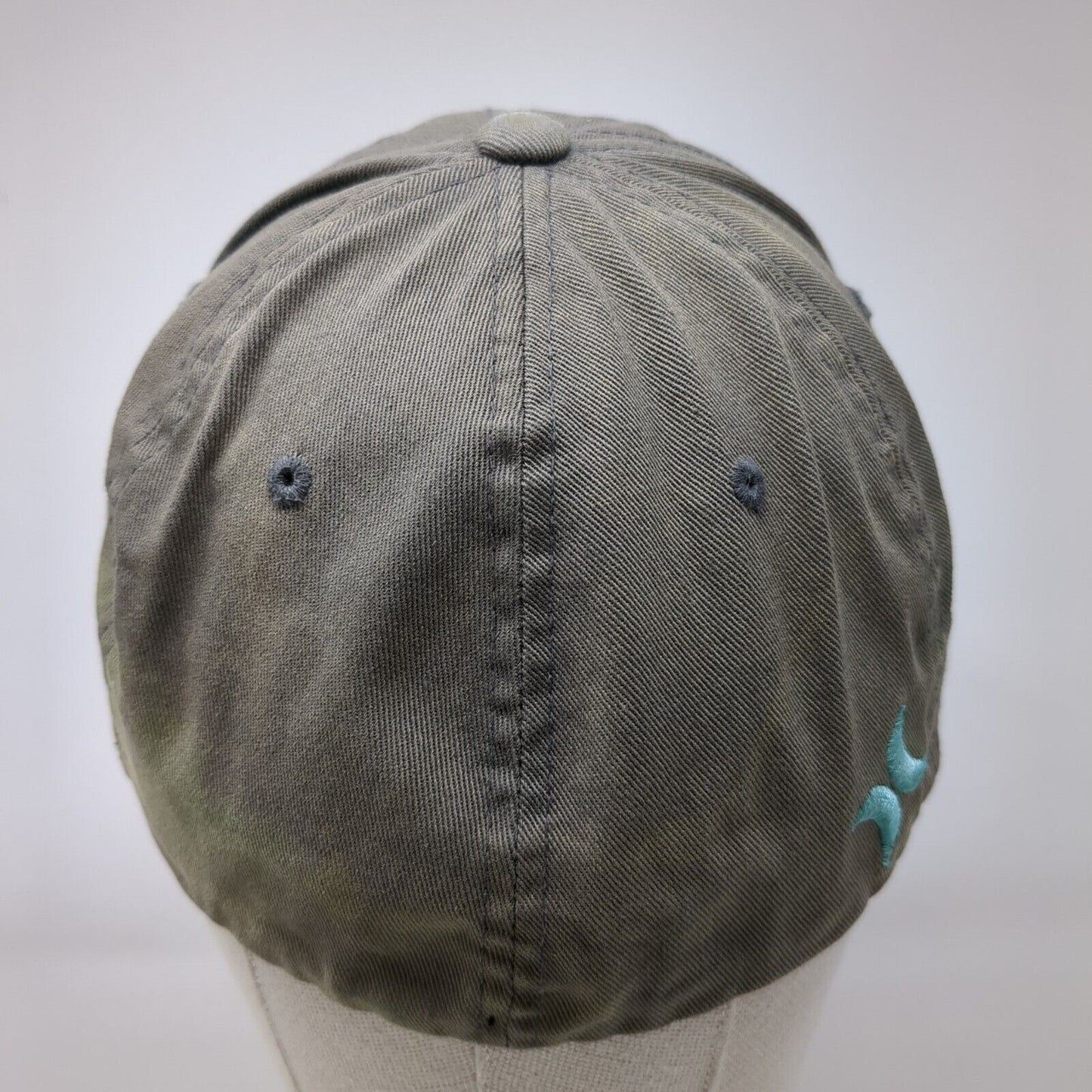 Hurley Fitted Hat Gray L-XL Embroidered Logo Flexfit Yupoong 6 Panel