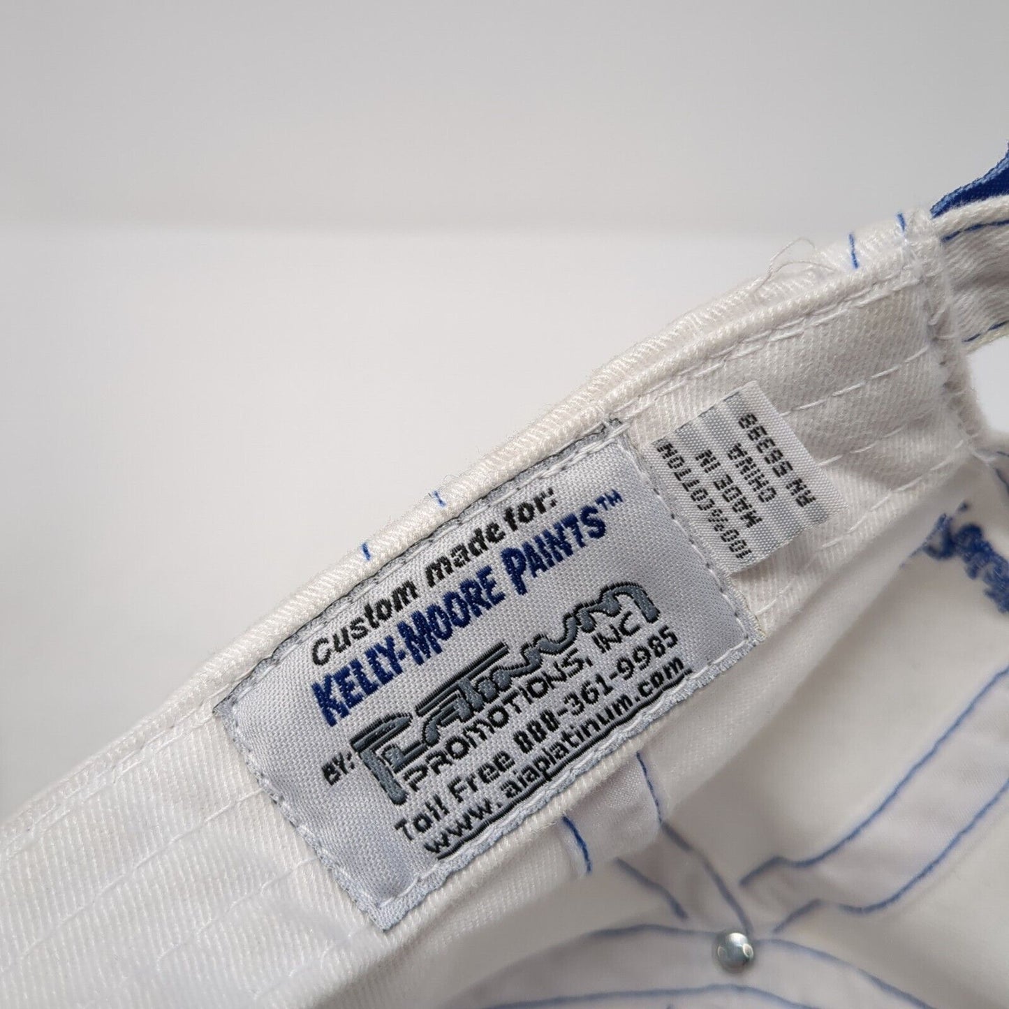 Kelly-Moore Paints Slideback Hat White One Size Adjustable Embroidered