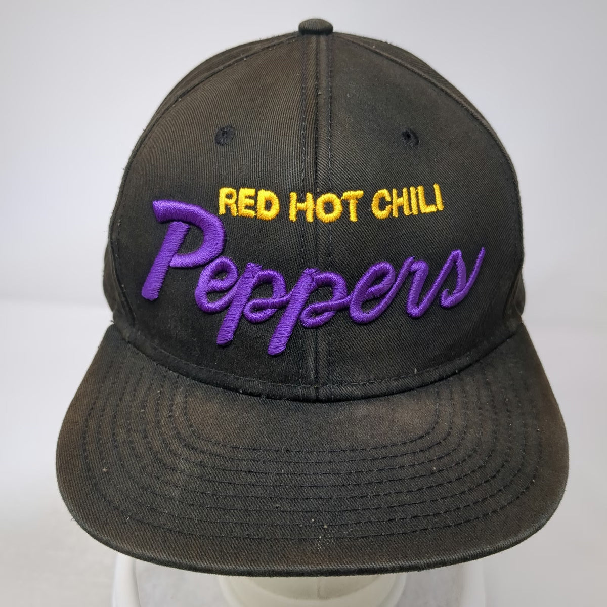 Red Hot Chili Peppers Snapback Black One Size Flat Brim Asterisk Logo Band Hat