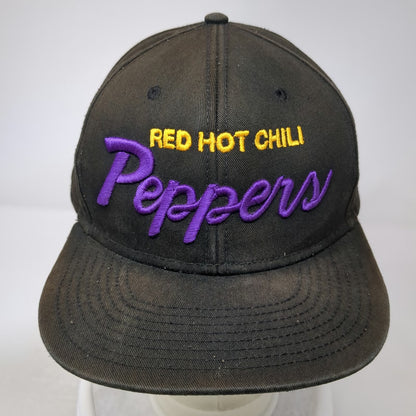 Red Hot Chili Peppers Snapback Black One Size Flat Brim Asterisk Logo Band Hat