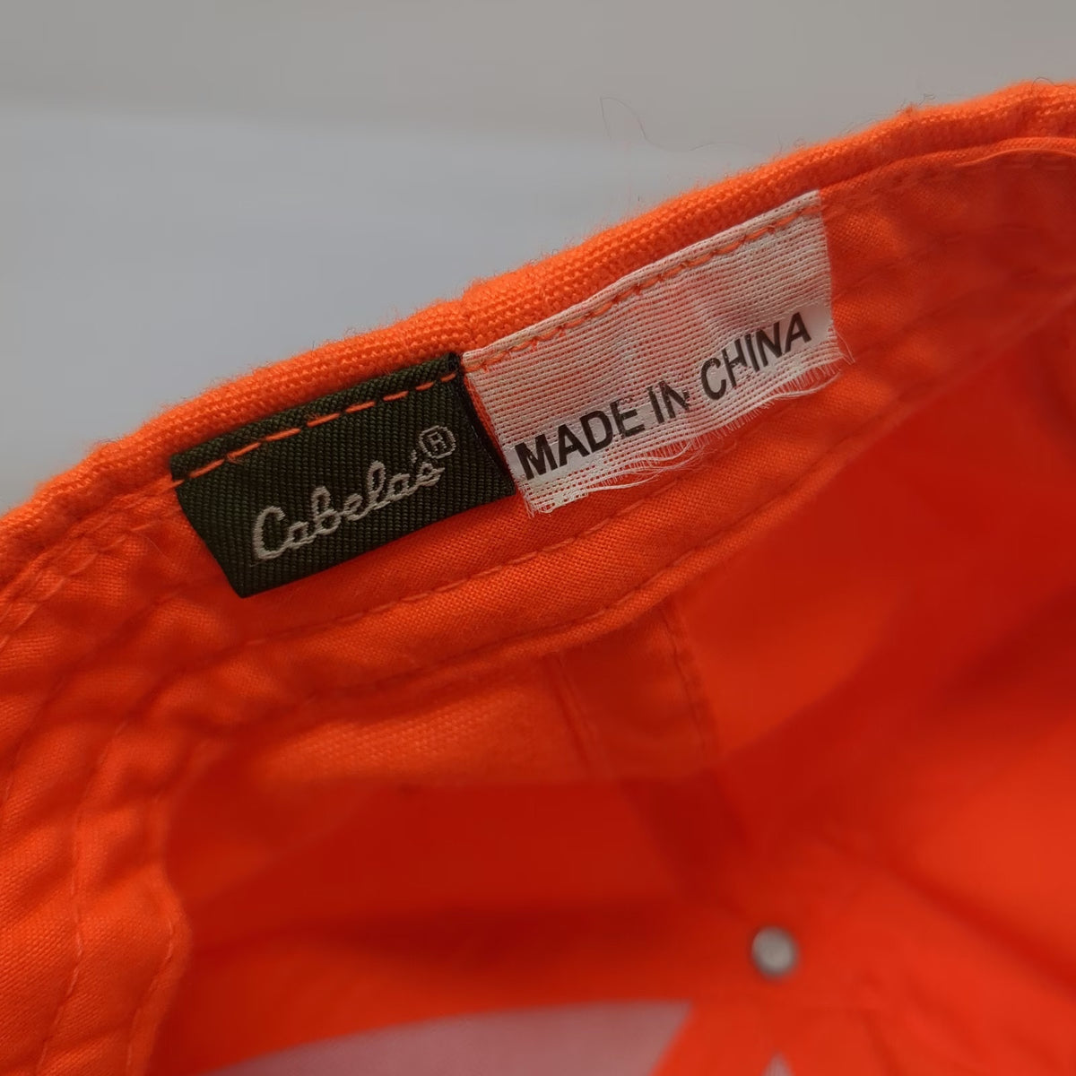 Cabela's Baseball Cap Orange One Size Strapback Adjustable Blaze Hunting Hat