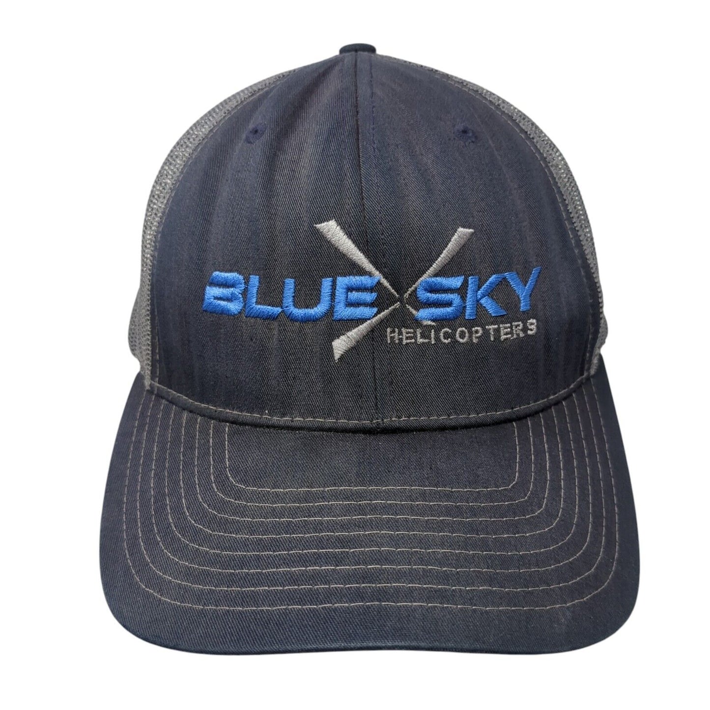 Blue Sky Helicopters Snapback Trucker Hat Blue One Size Adjustable Richardson