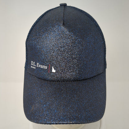 D.L. Evans Bank Ponyback Strapback Hat Blue One Size Adjustable Mesh Back C.C
