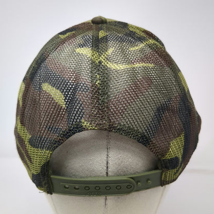 OTTO Trucker Hat Green One Size Camo Mesh Snapback Fighter Jet Graphic Rope