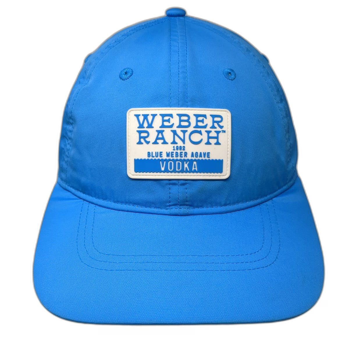 Weber Ranch Vodka Baseball Cap Blue One Size Slideback Rubber Patch Logo Hat