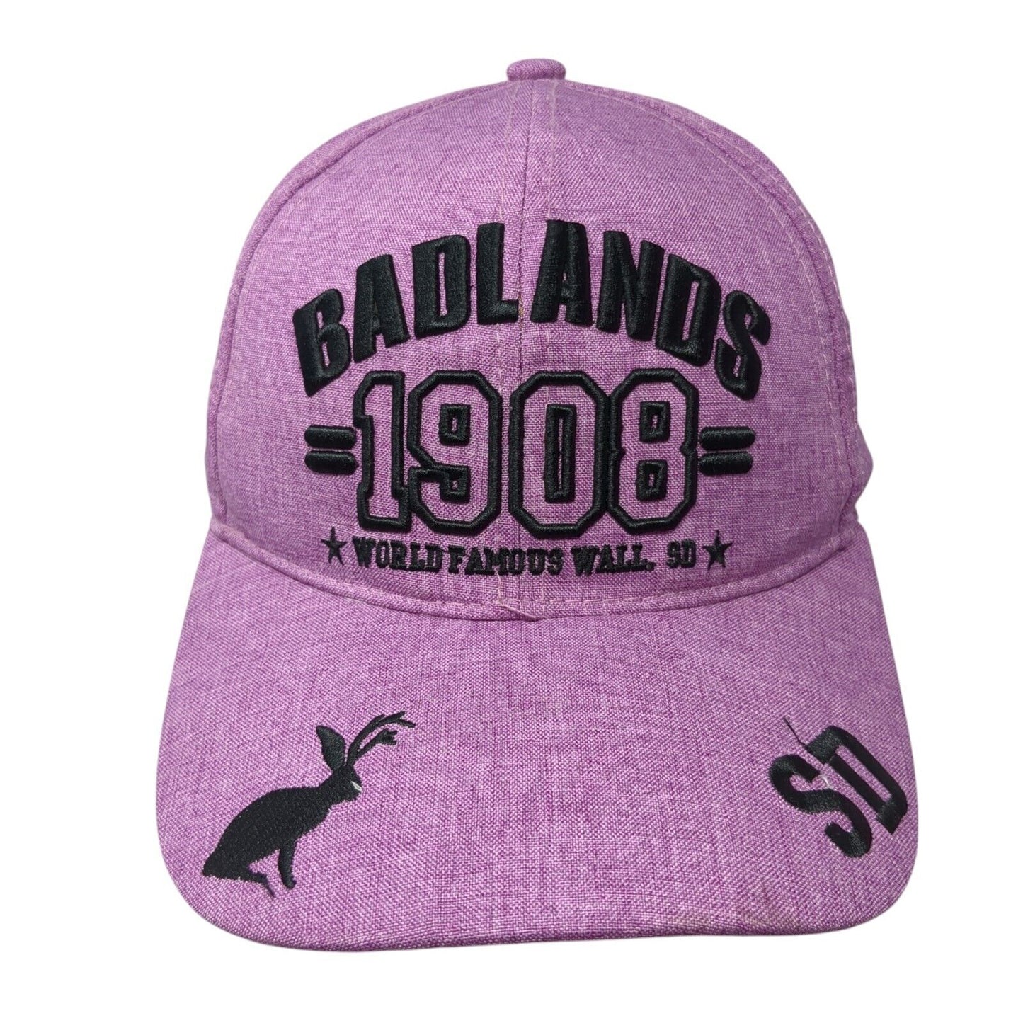Badlands 1908 South Dakota Strapback Hat Purple One Size Adjustable