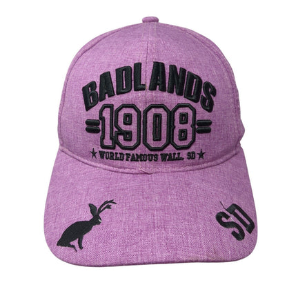 Badlands 1908 South Dakota Strapback Hat Purple One Size Adjustable