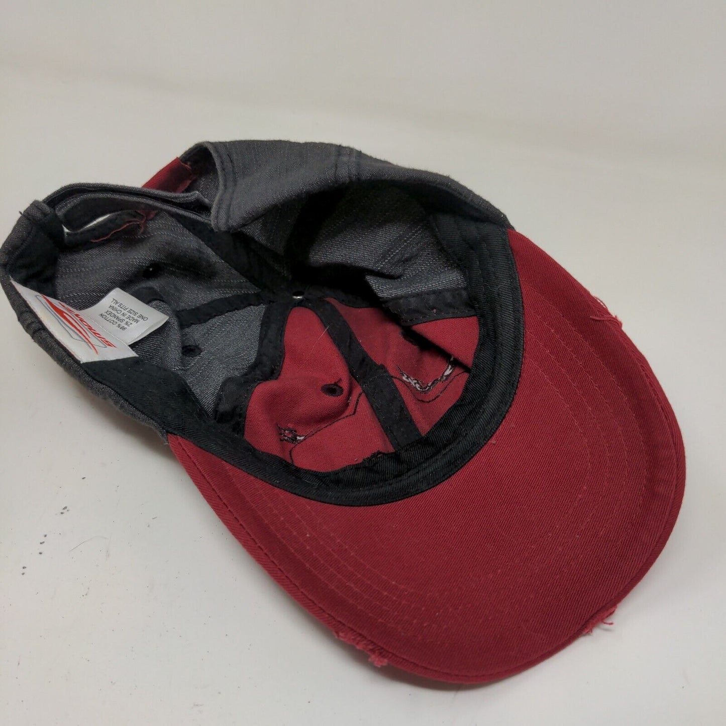 Smoke Men's Strapback Hat Red OSFA Embroidered Patch Logo Cotton Blend