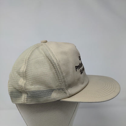 Crop Production Services Snapback Trucker Hat Tan OSFA Mesh Back 6 Panel
