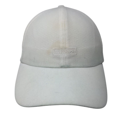 Lululemon Slideback Hat White OSFA Adjustable Embroidered Vented Holes 6 Panel