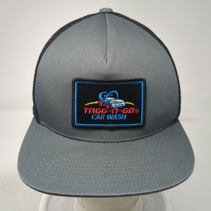 Pacific Headwear Trucker Hat Gray One Size Mesh Snapback Car Wash Logo Flat Bill