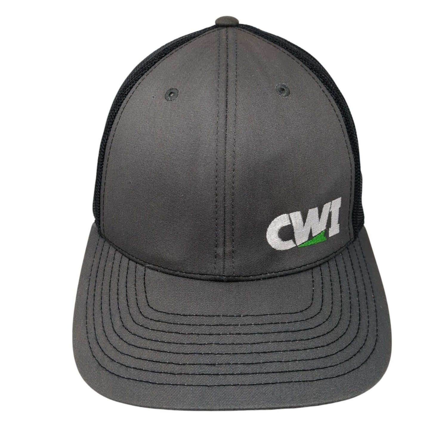 CWI Snapback Mesh Back Trucker Hat Gray One Size Adjustable Richardson