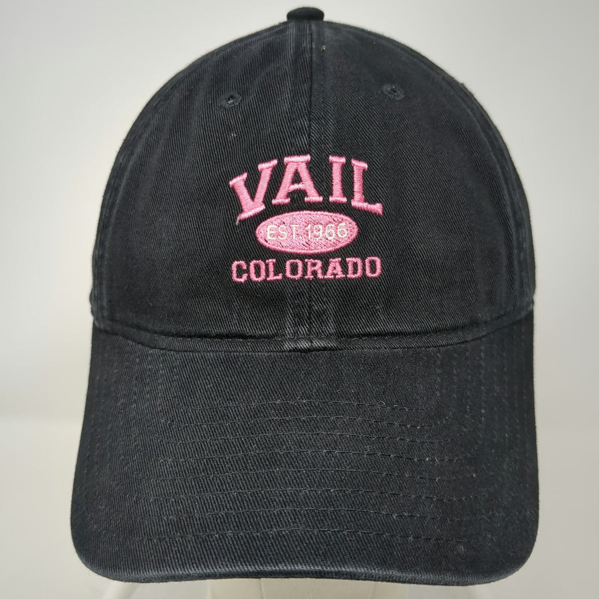 Legacy Baseball Cap Black One Size Vail Colorado Pink Embroidered Travel Hat